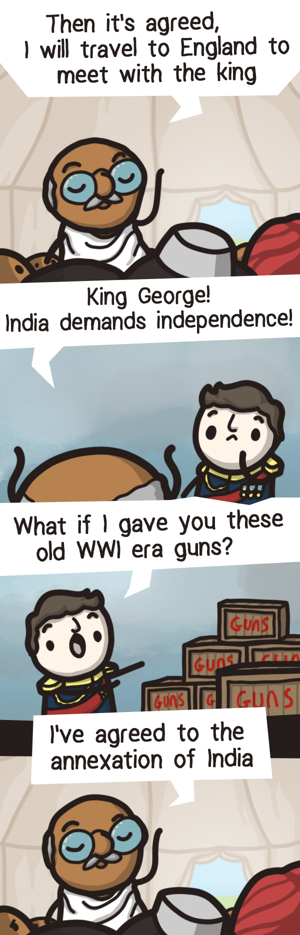 Gandhi loves guns